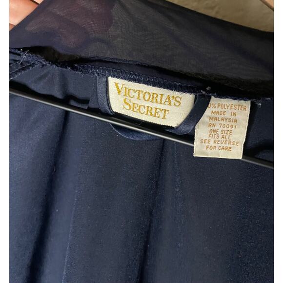 Vintage 90s Y2K Victoria's Secret Gold Label Robe Kimono Sheer Sleeve One Size - Picture 2 of 5